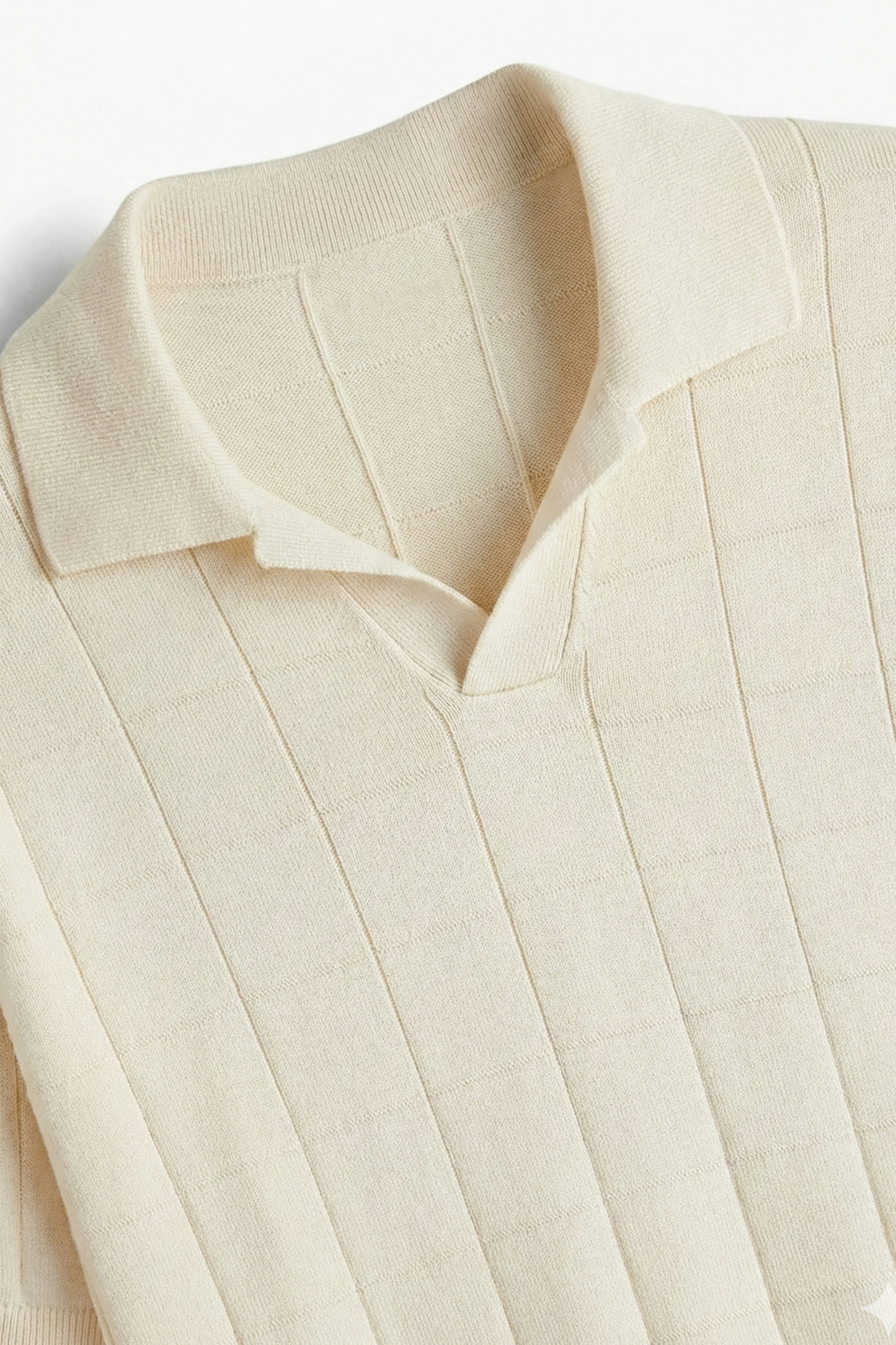 Men’s Knit Polo Shirt – Cream