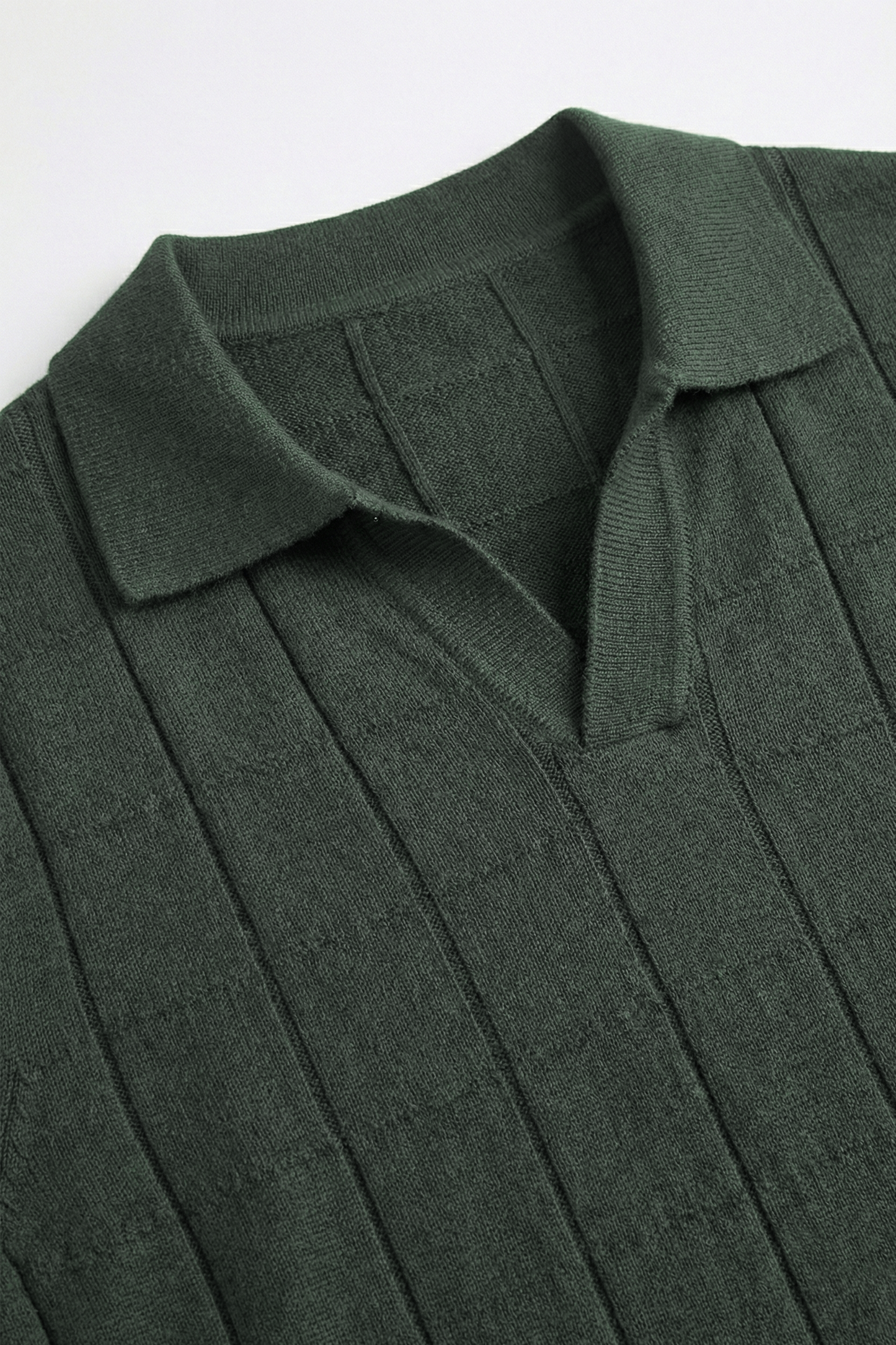 Men’s Knit Polo Shirt – Olive Green
