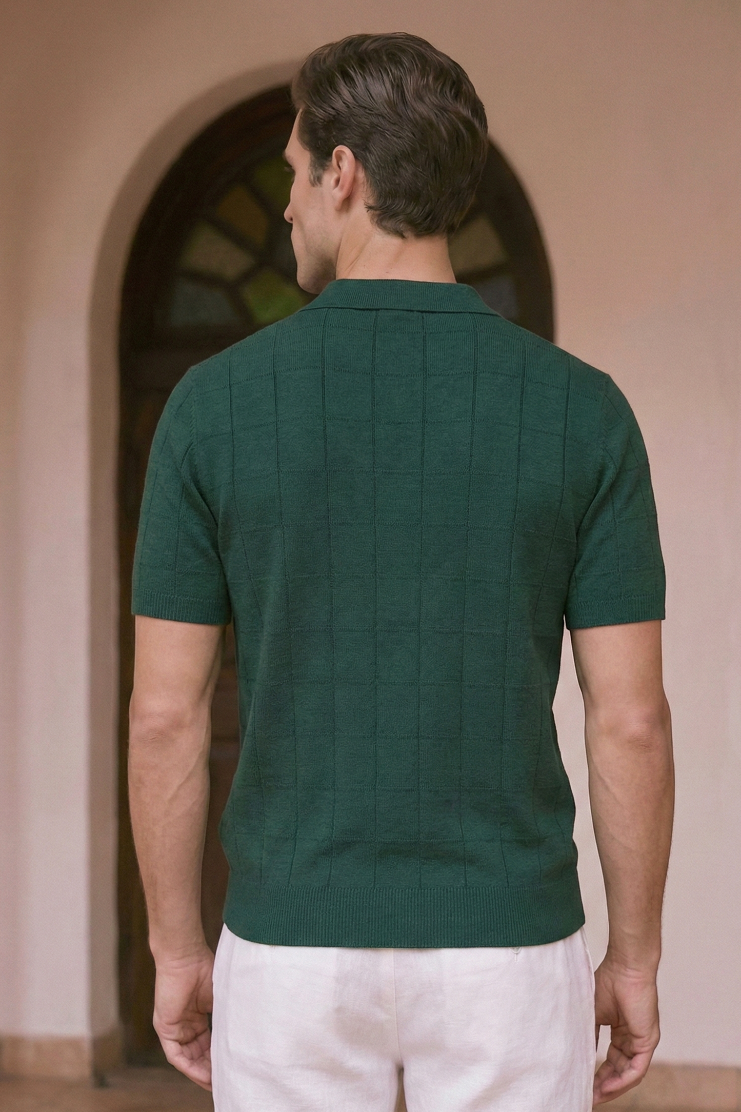 Men’s Knit Polo Shirt – Dark Green