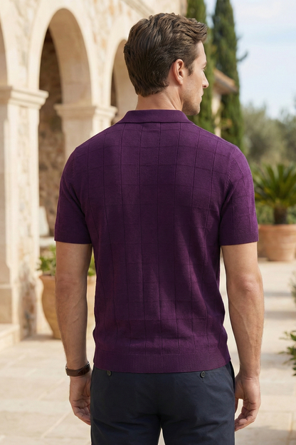 Men’s Knit Polo Shirt – Violet