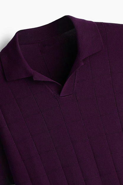 Men’s Knit Polo Shirt – Violet
