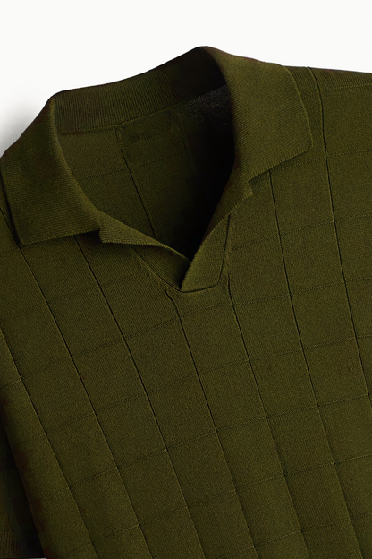 Men’s Knit Polo Shirt – Sage Green