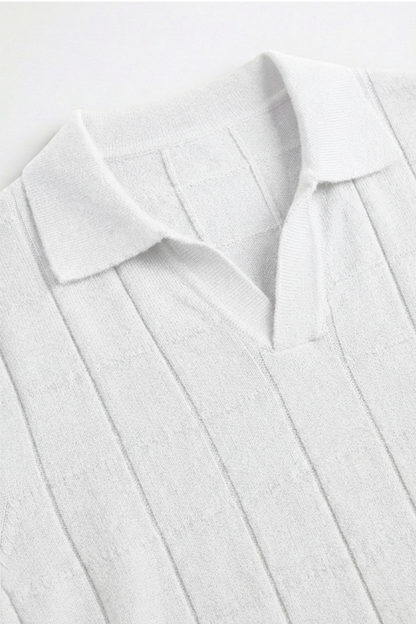 Men’s Knit Polo Shirt – White