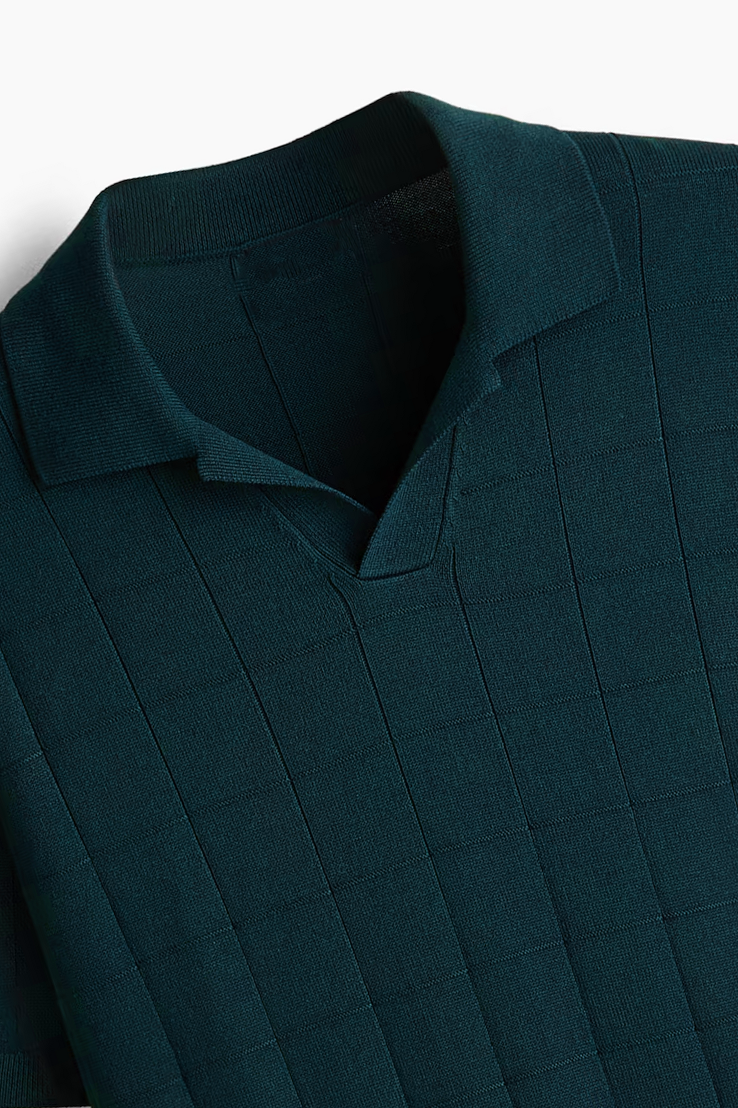 Men’s Knit Polo Shirt – Blue Green